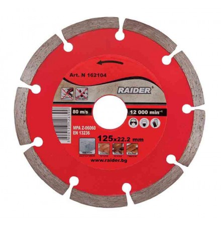 Ploča RD-DD02 za sečenje dijamantska 125*22.2mm 162104