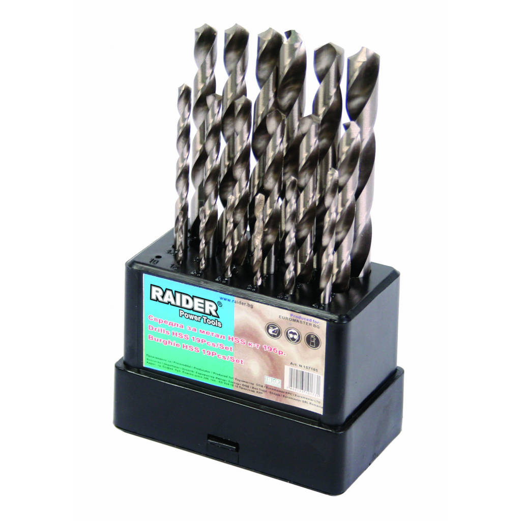 Komplet burgija ø1.0-10mm HSS set 19 kom 157105