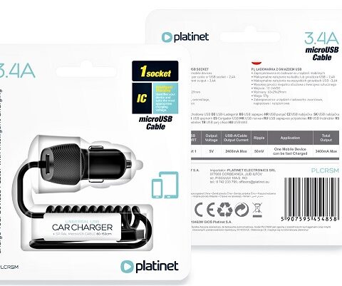 Punjač Platinet PLCRSM za auto micro usb