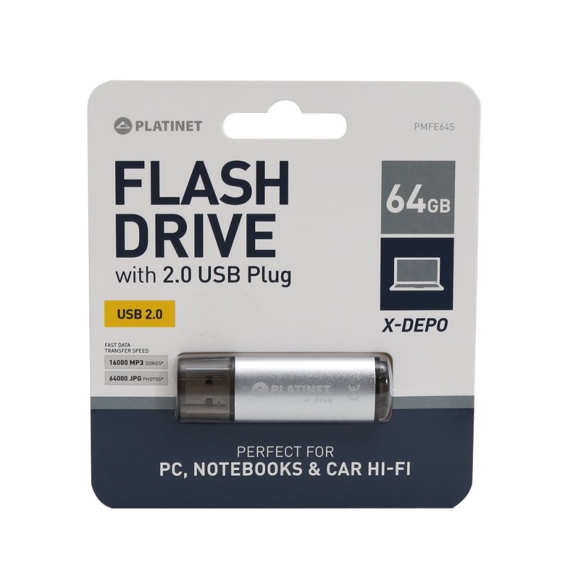 USB Platinet PMFE64S 64GB silver 2.0